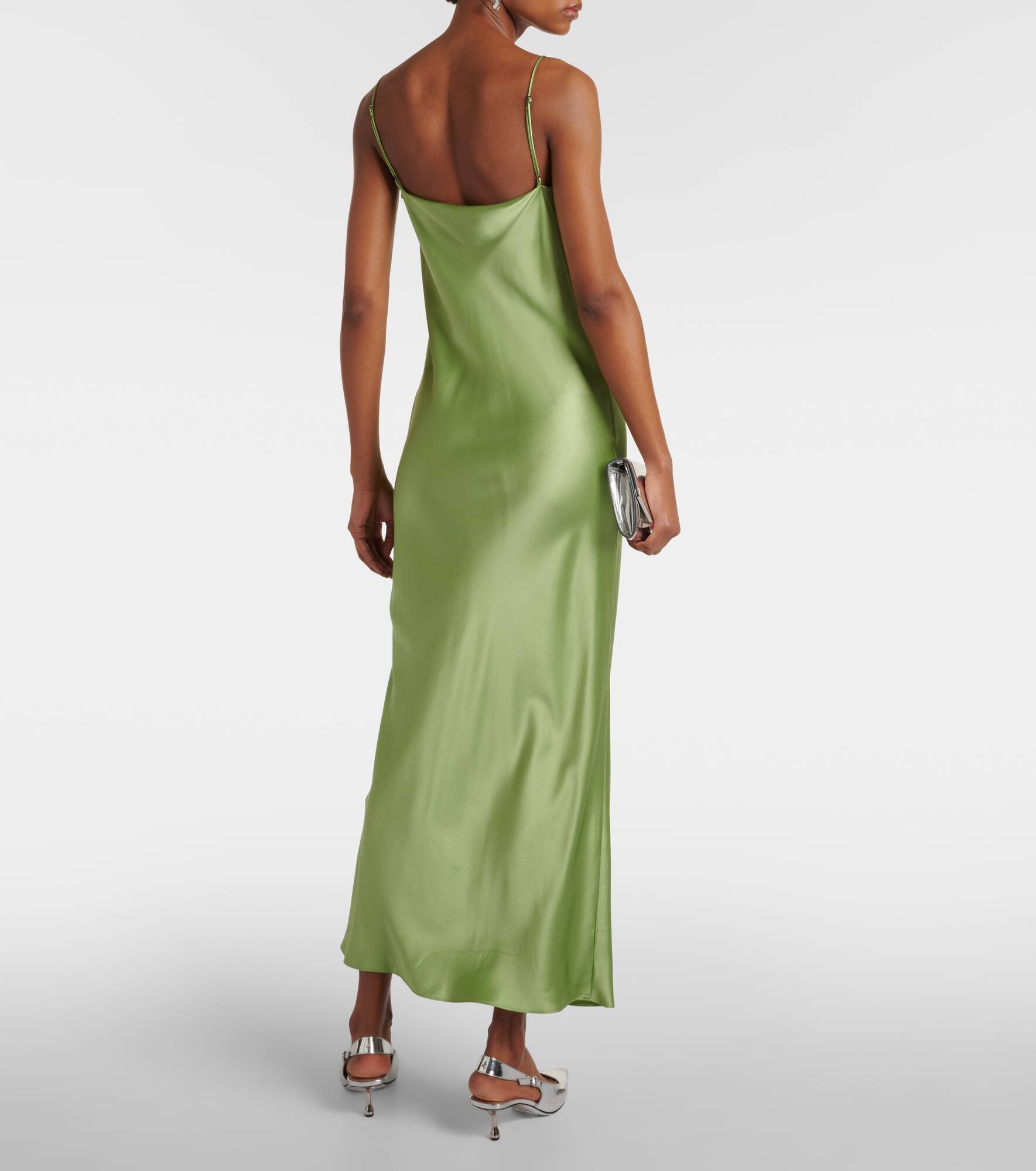 Shiny Statement silk charmeuse maxi dress - 3