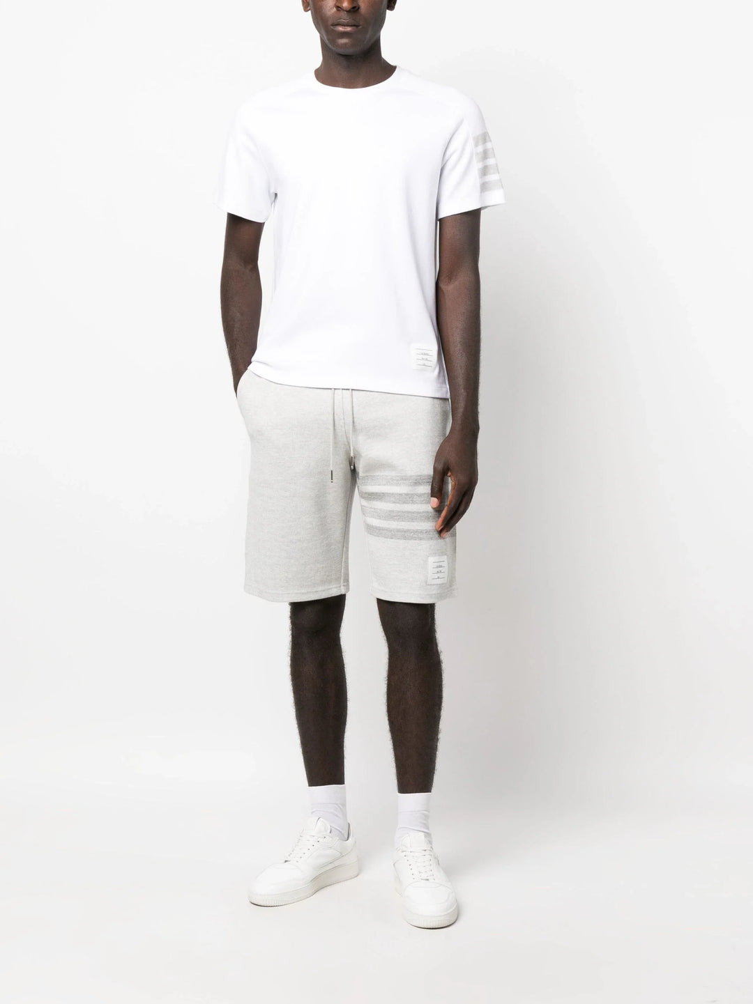 Short Sleeve Tee With 4 Bar Stripe - 2