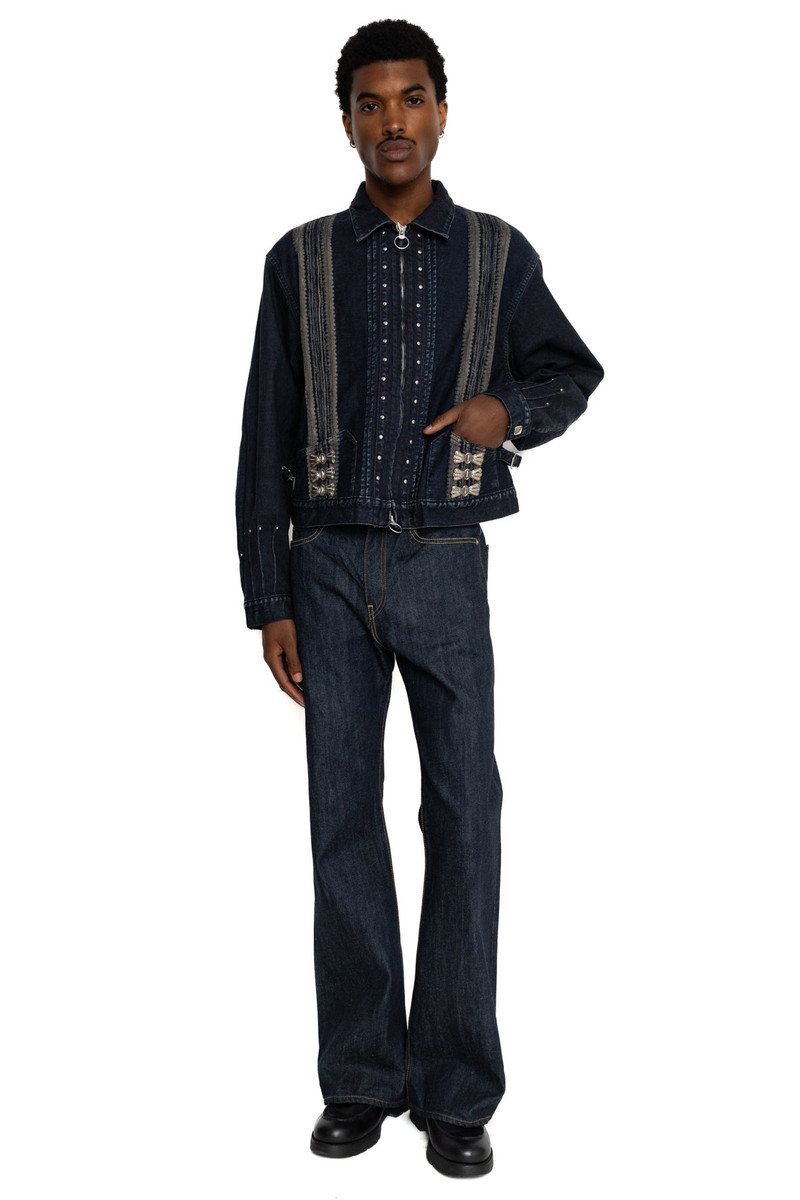 12oz YAGASURI Jacquard Denim CHIMAYO Drizzler JKT - Indigo 14