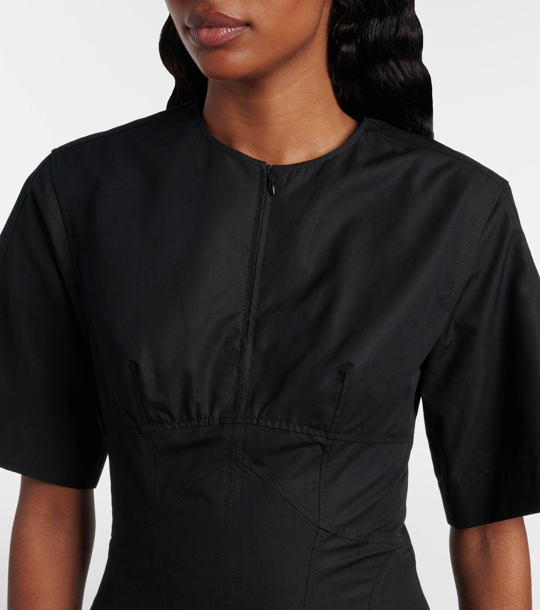 Cotton poplin midi dress - 4