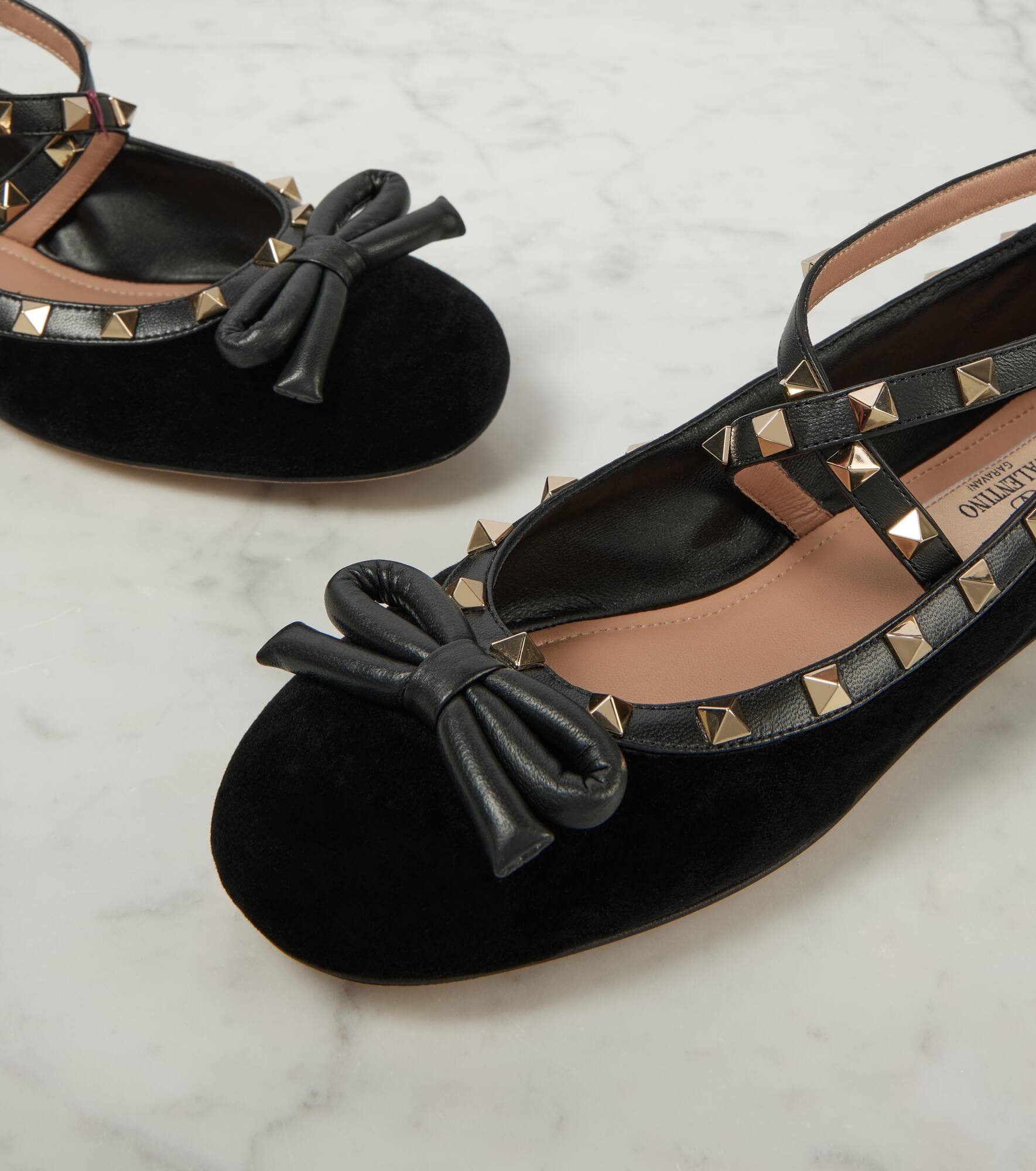 Rockstud velvet ballet flats - 6