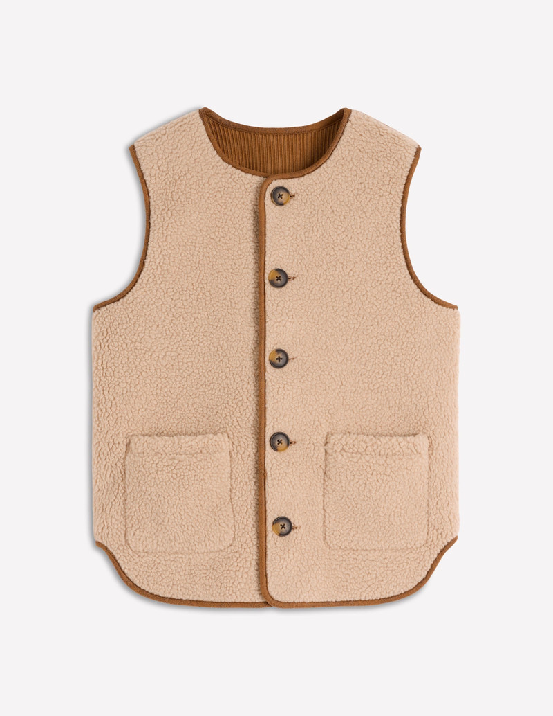 Clerkenwell Reversible Gilet-Hazelnut Brown, Natural 1