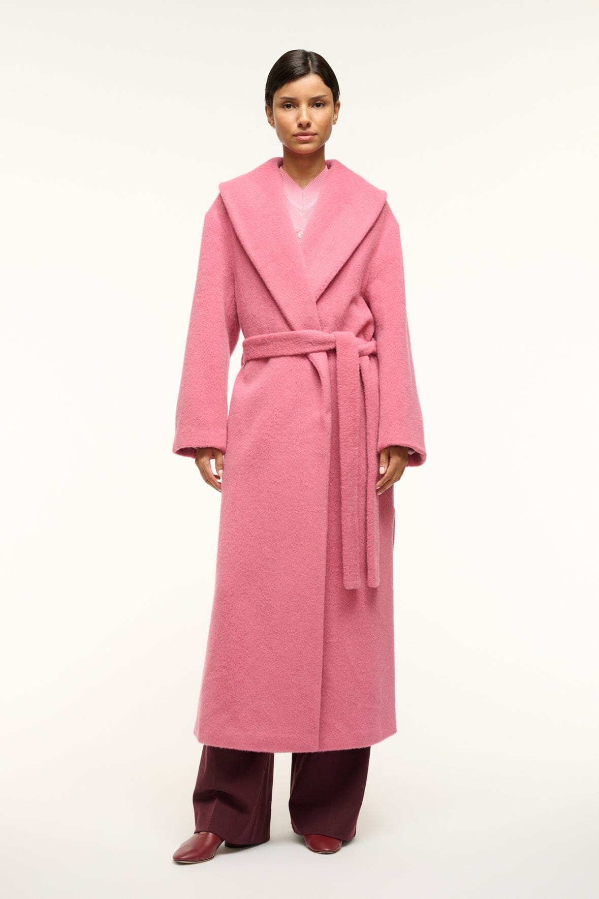 STAUD DAKOTA COAT DAMASK PINK - 2