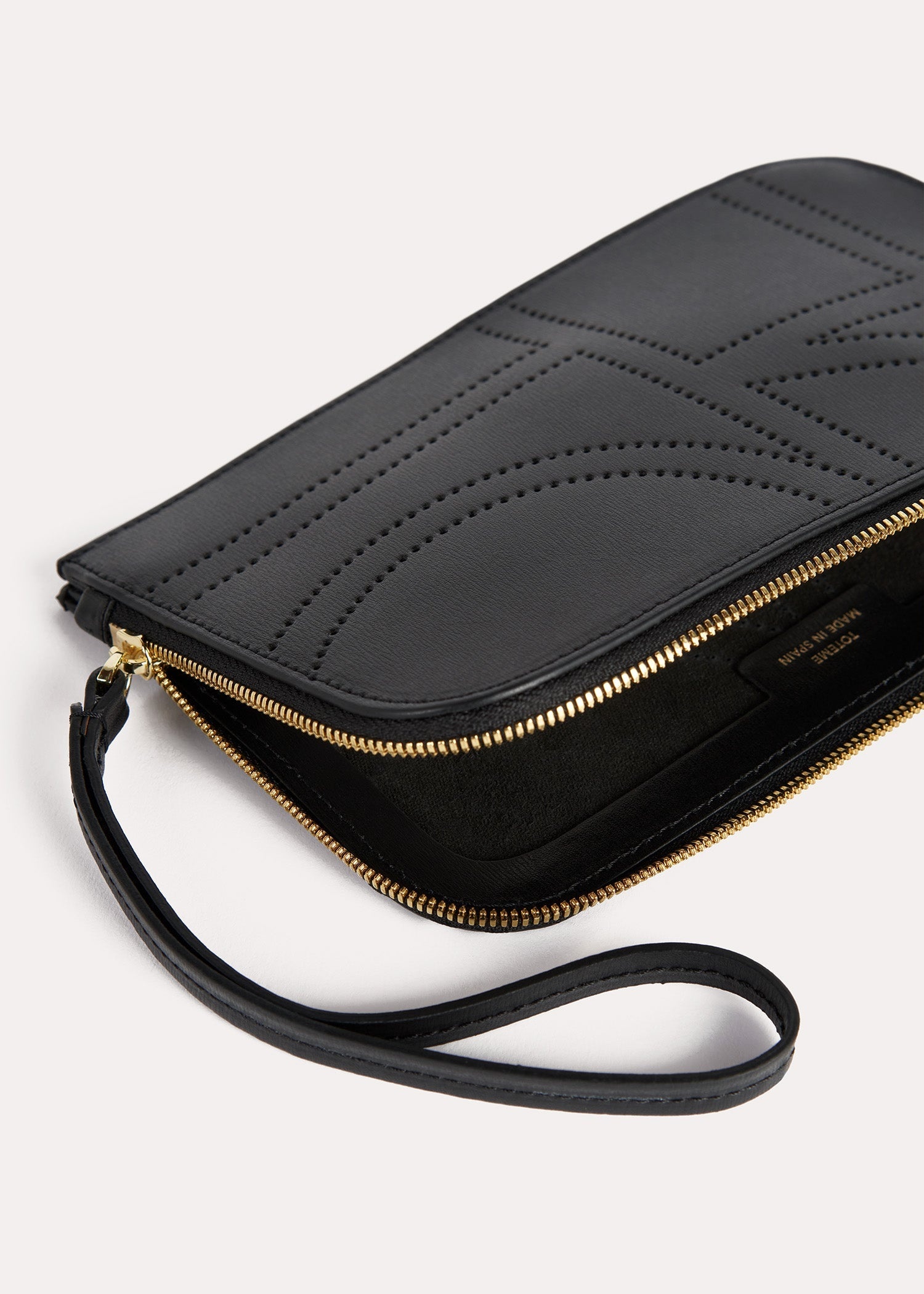 Monogram leather wristlet pouch black - 6