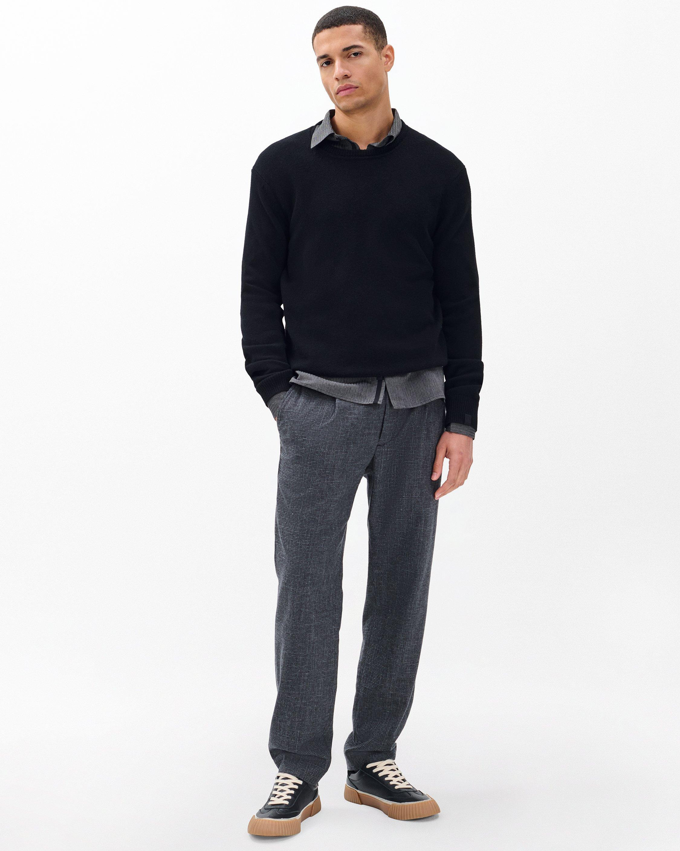 Evan Pleated Italian Houndstooth Trousers - 2