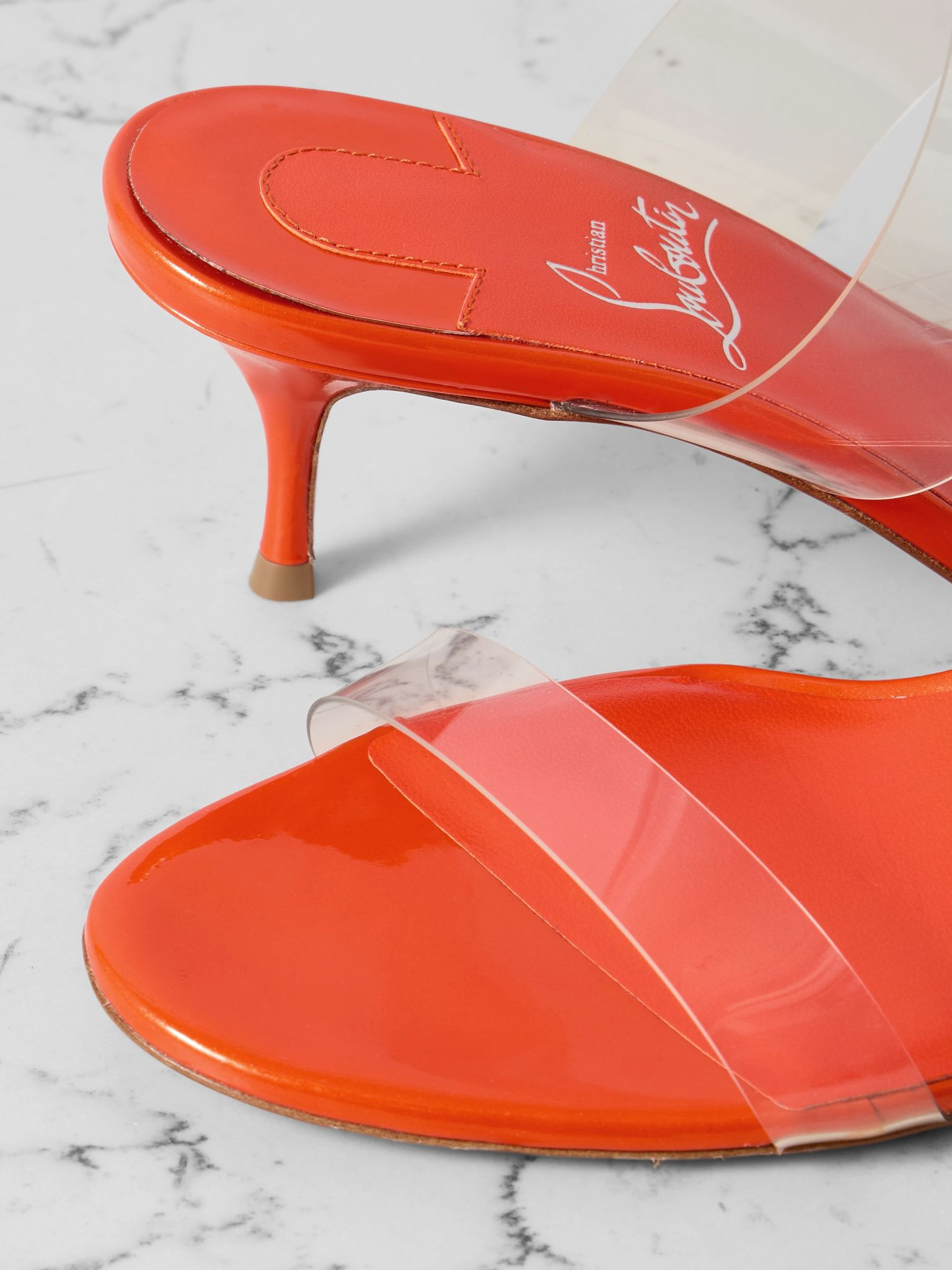 Just Nothing 55 PVC mules Orange - 4