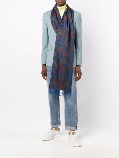 Etro paisley-print silk-lined cashmere scarf outlook