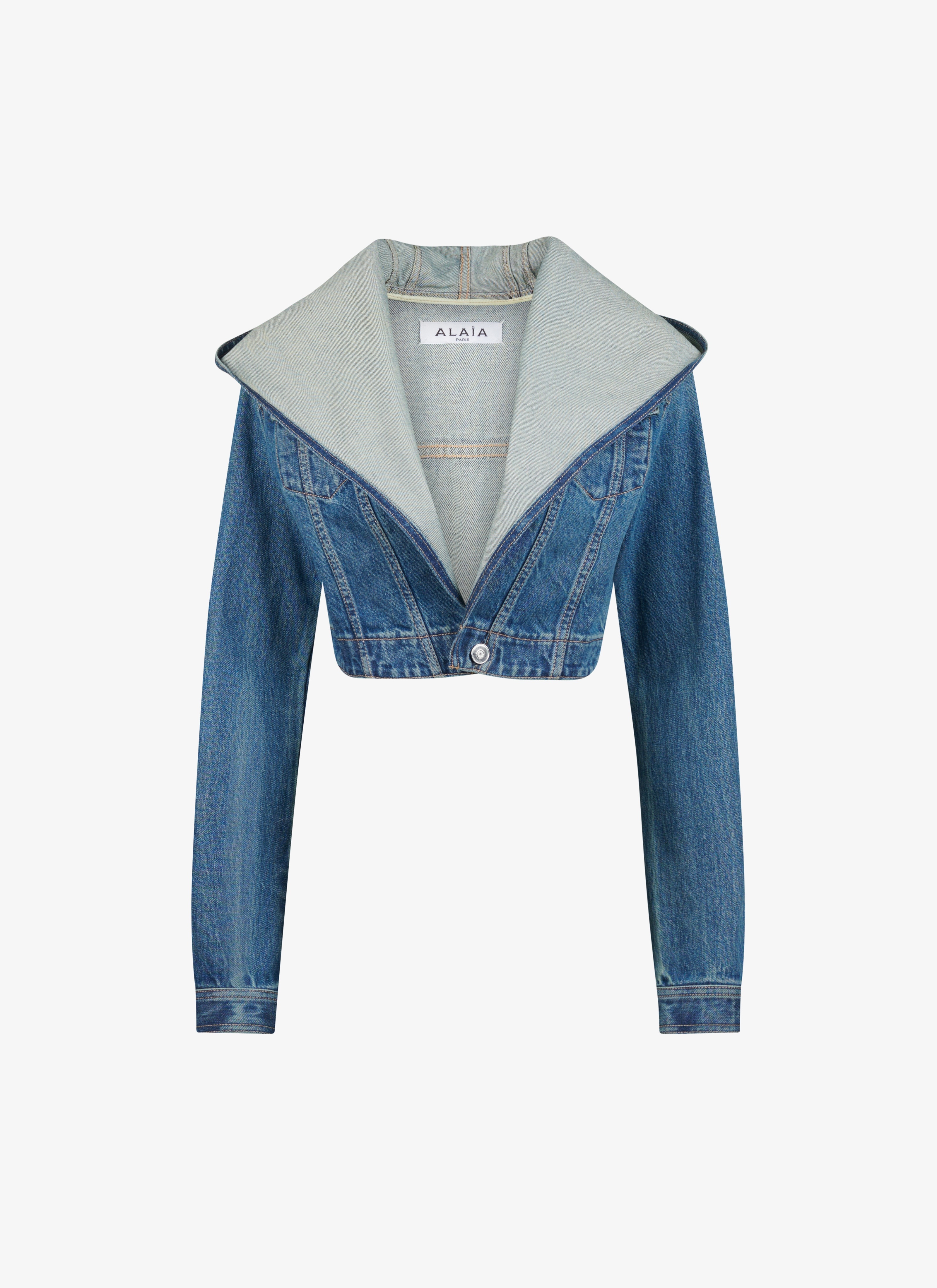 DENIM HOOD JACKET - 1