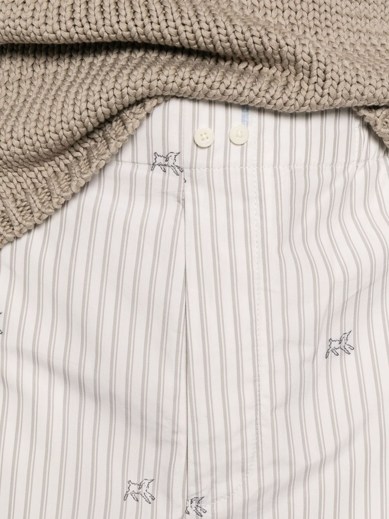 stripe-pattern embroidered trousers 5