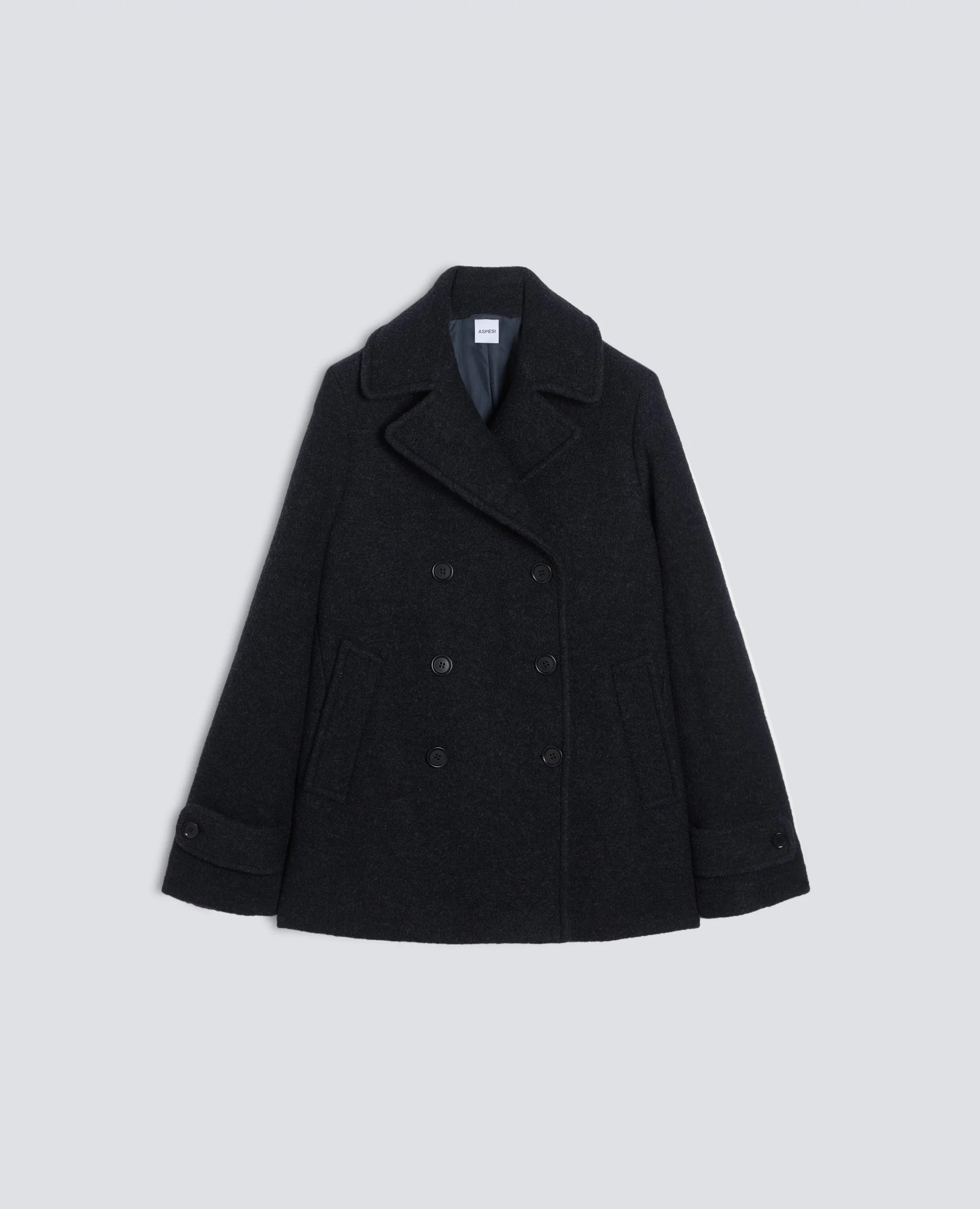 BOILED VIRGIN WOOL PEACOAT JACKET - 1
