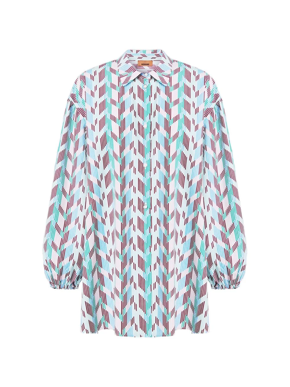 chevron-pattern shirt - 1