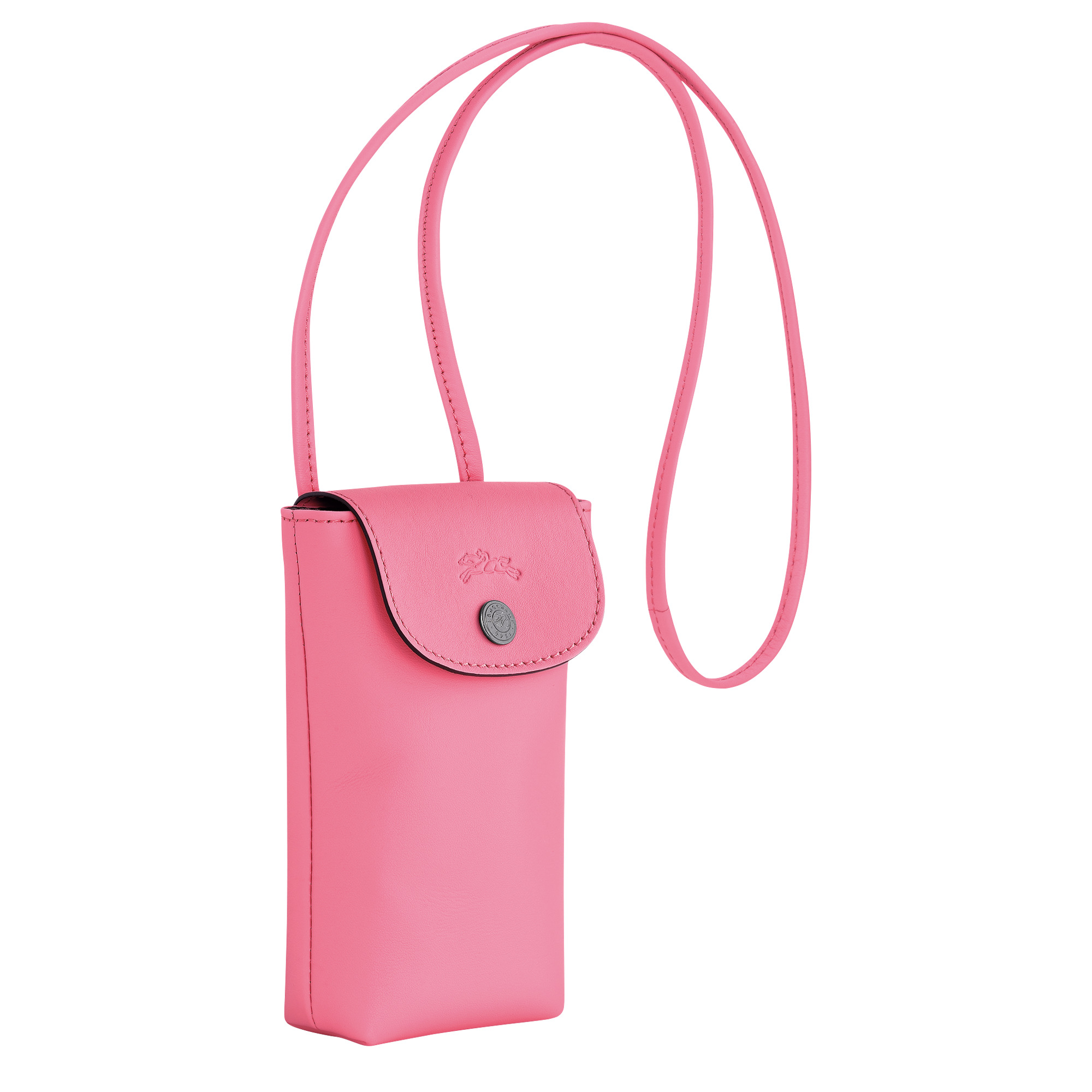 Le Pliage Xtra Phone case with leather lace Pink - Leather - 3