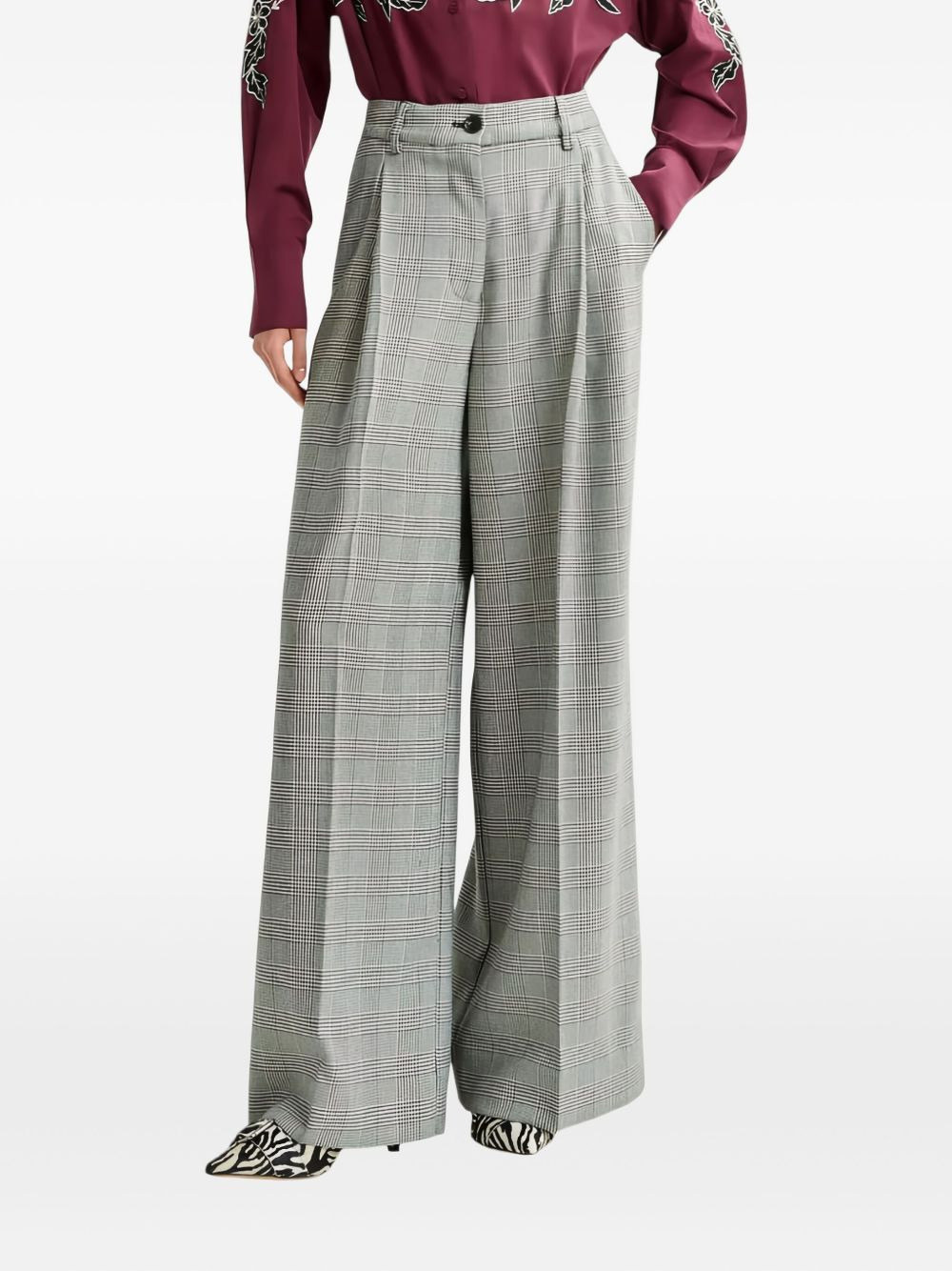 check-pattern trousers - 3