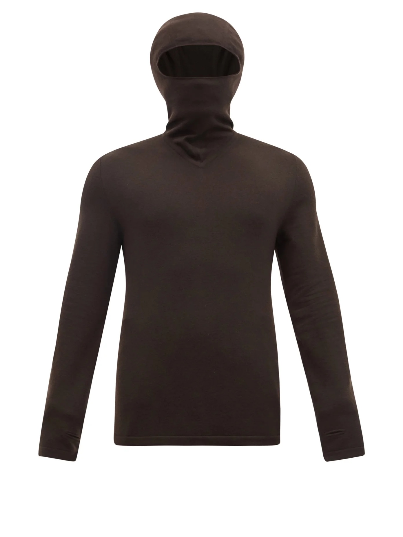 Masked-hood cashmere-blend sweater - 1