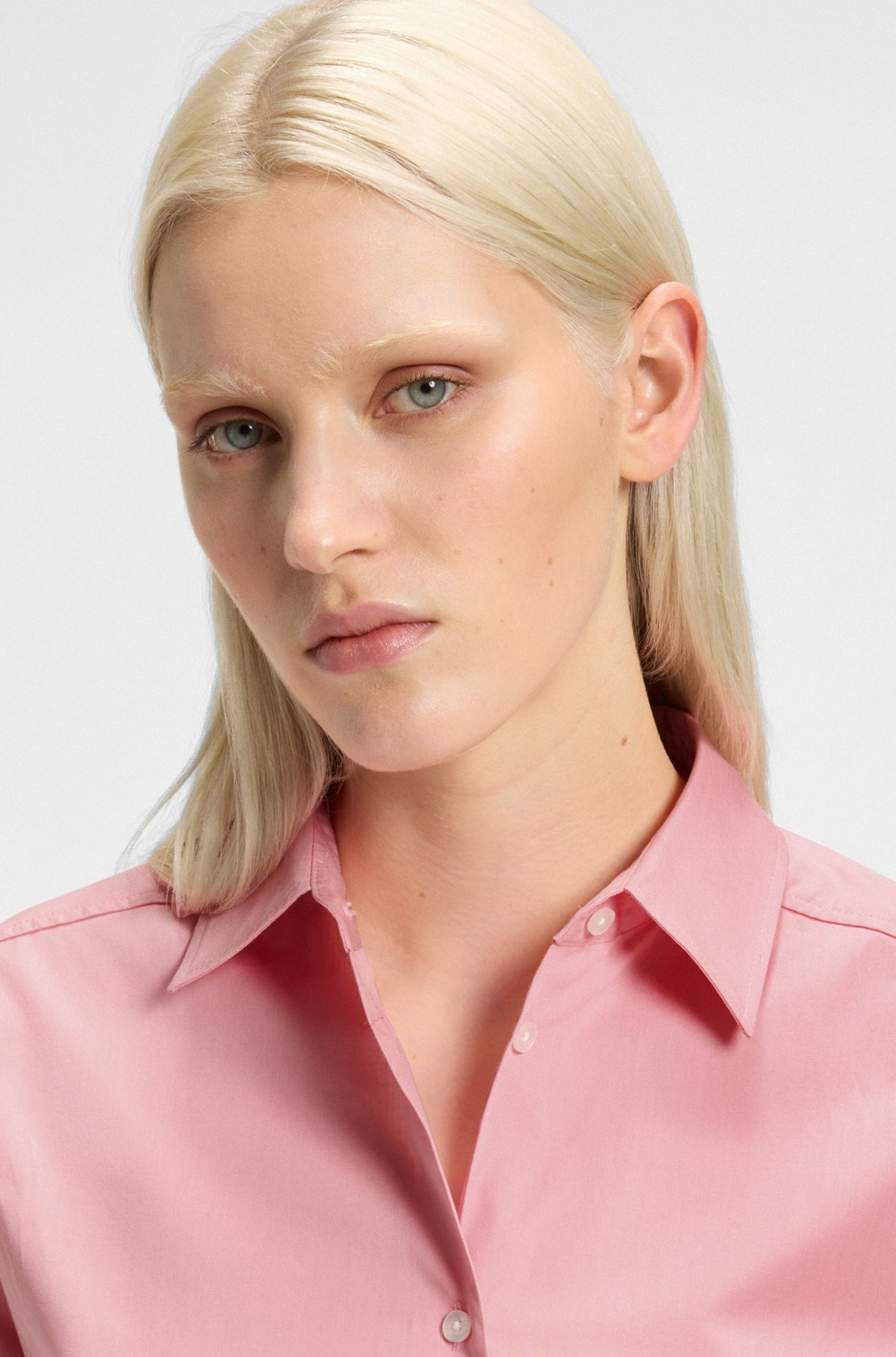 OVERSIZE-FIT BLOUSE IN COTTON CANVAS WITH EMBROIDERED LOGO - 4