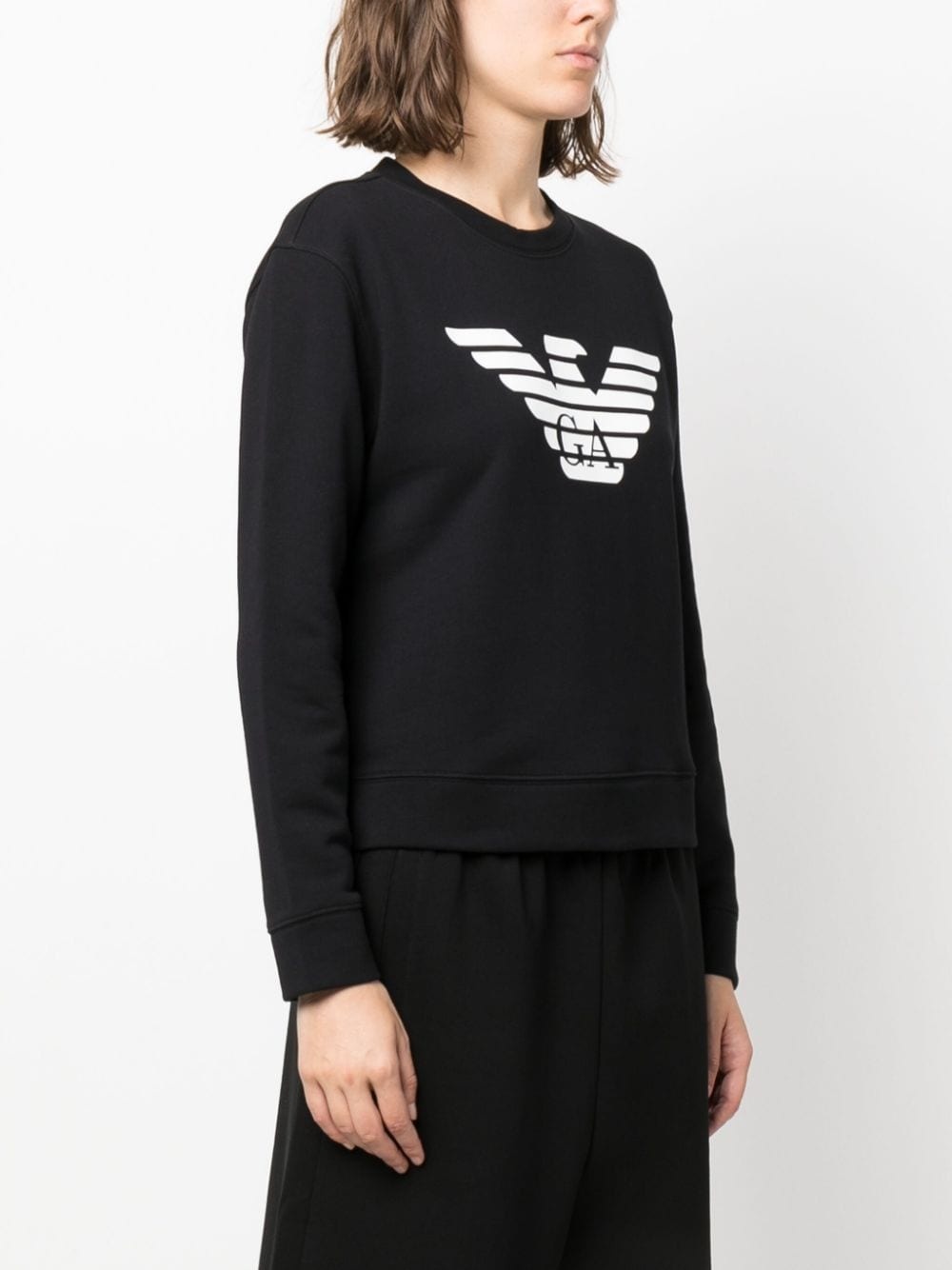 logo-print cotton sweatshirt - 3