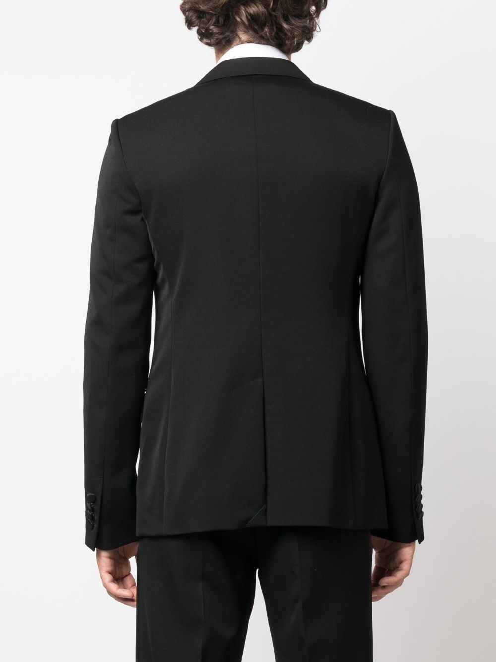 single-breasted wool tuxedo jacket - 4