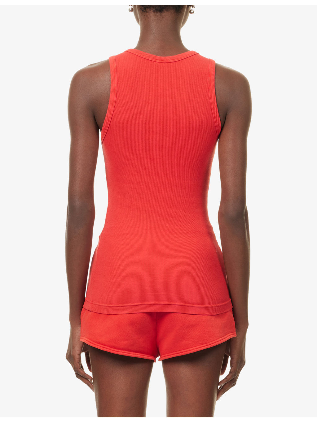 Rib Sleveeless Stretch-Cotton Top - 4