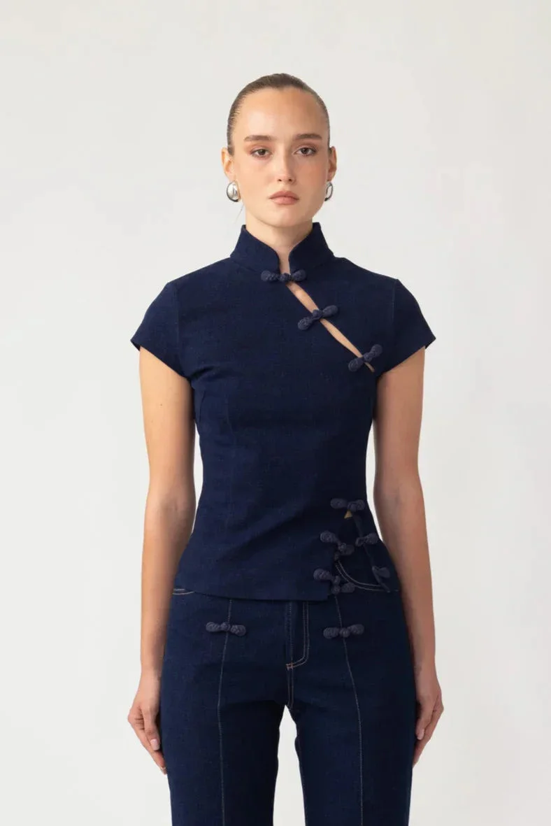 IRIS DENIM TOP - 1