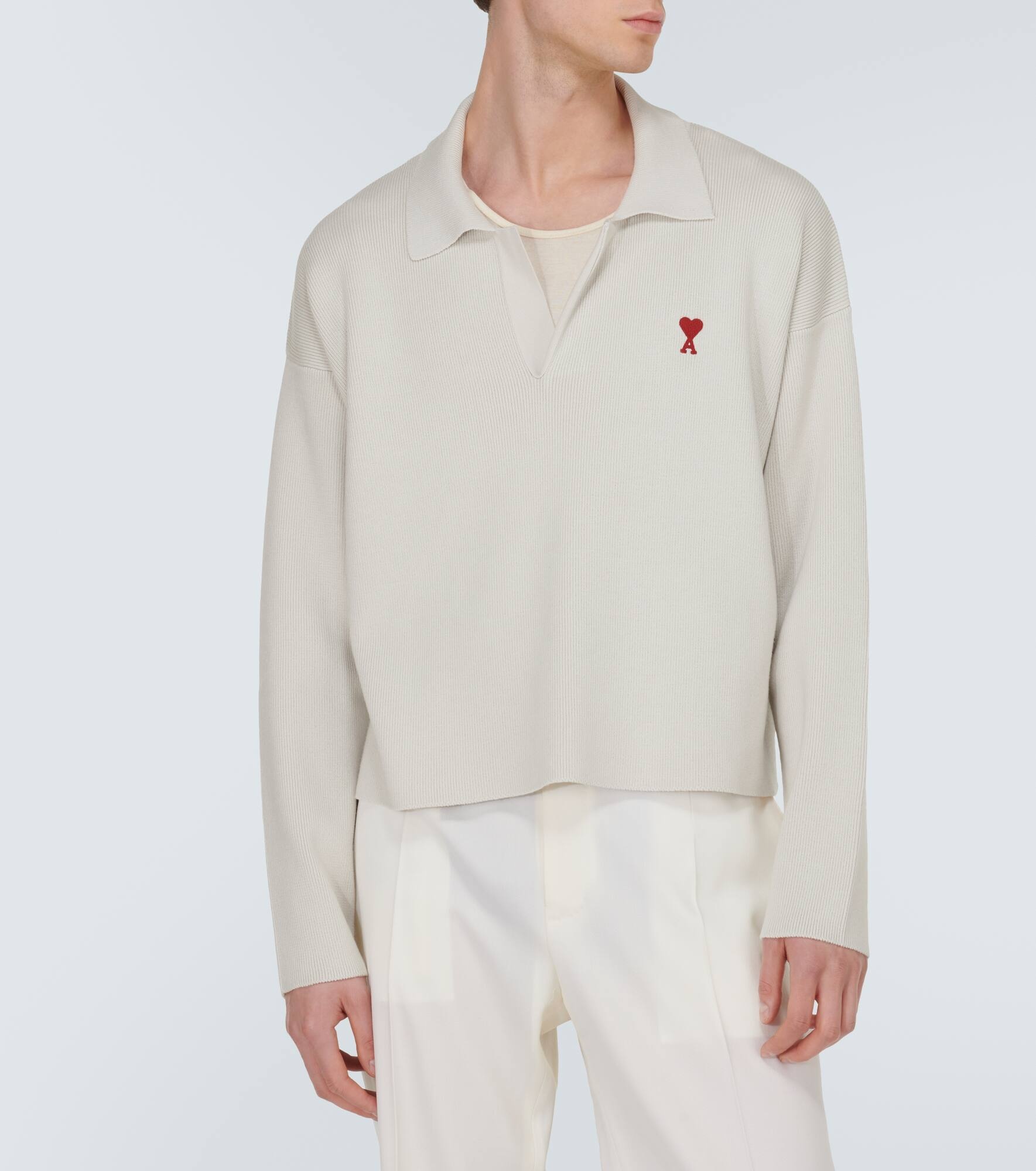Ami de Cœur cotton-blend polo sweater - 3