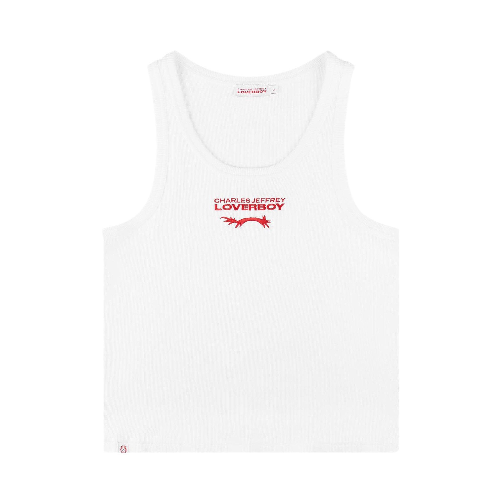 Charles Jeffrey Loverboy Knitted Logo Tank 'White' - 1