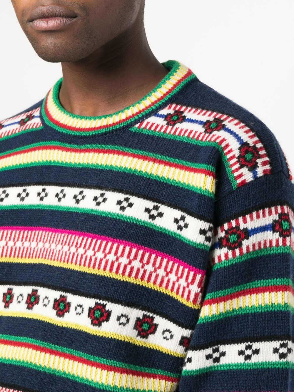 striped wool-cotton blend jumper - 5