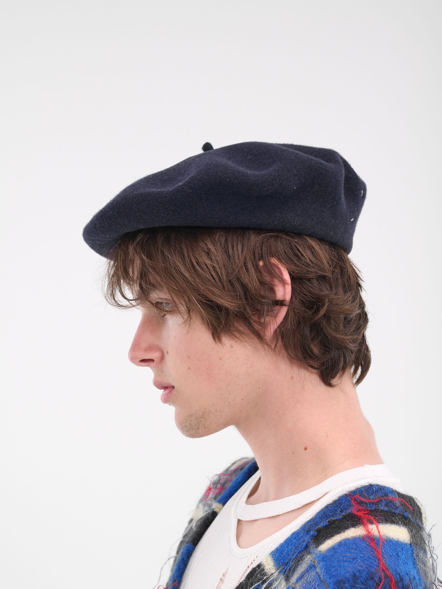【送料&関税込】Maison Margiela Wool Beret Maison Margiela: Black Felted Wool Beret | SSENSE