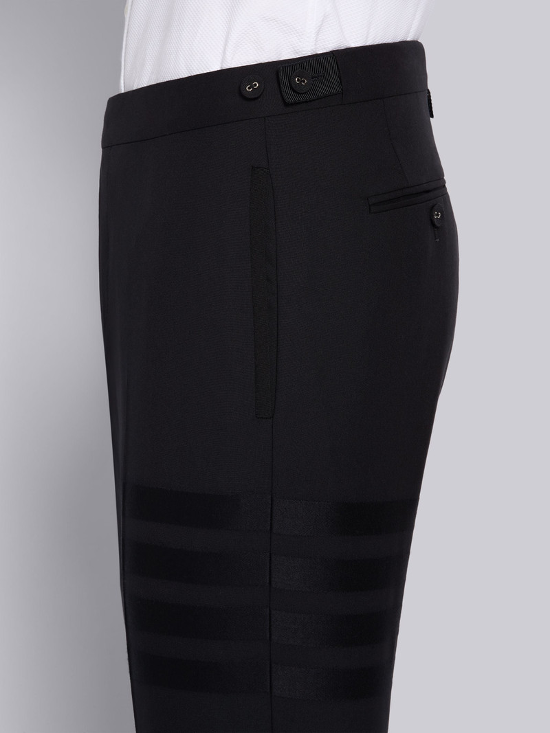 Black Plain Weave Suiting Skinny 4-Bar Trouser 5