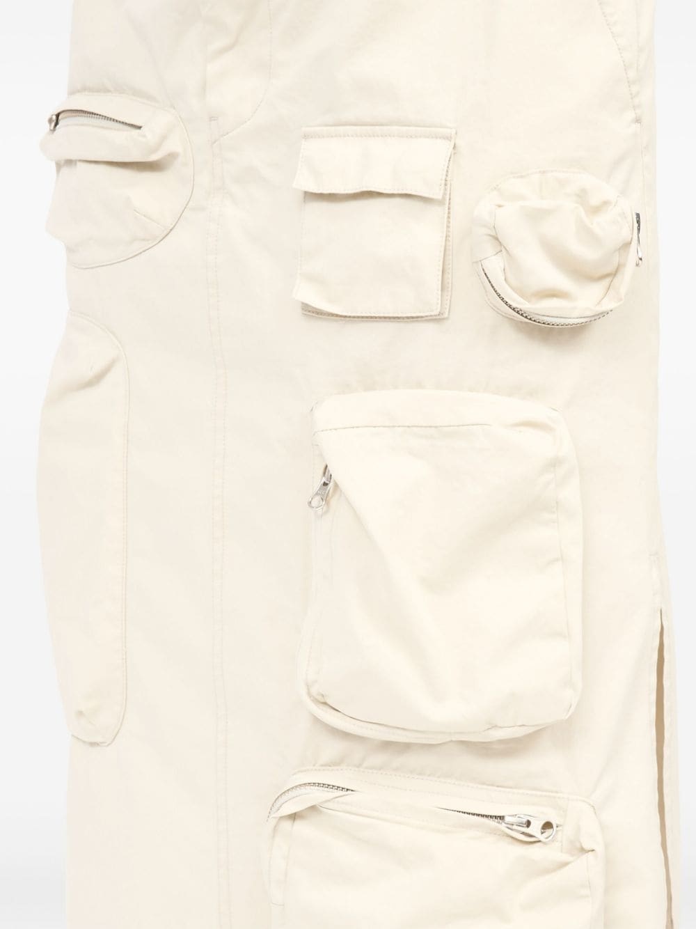 cotton gabardine midi cargo skirt - 7