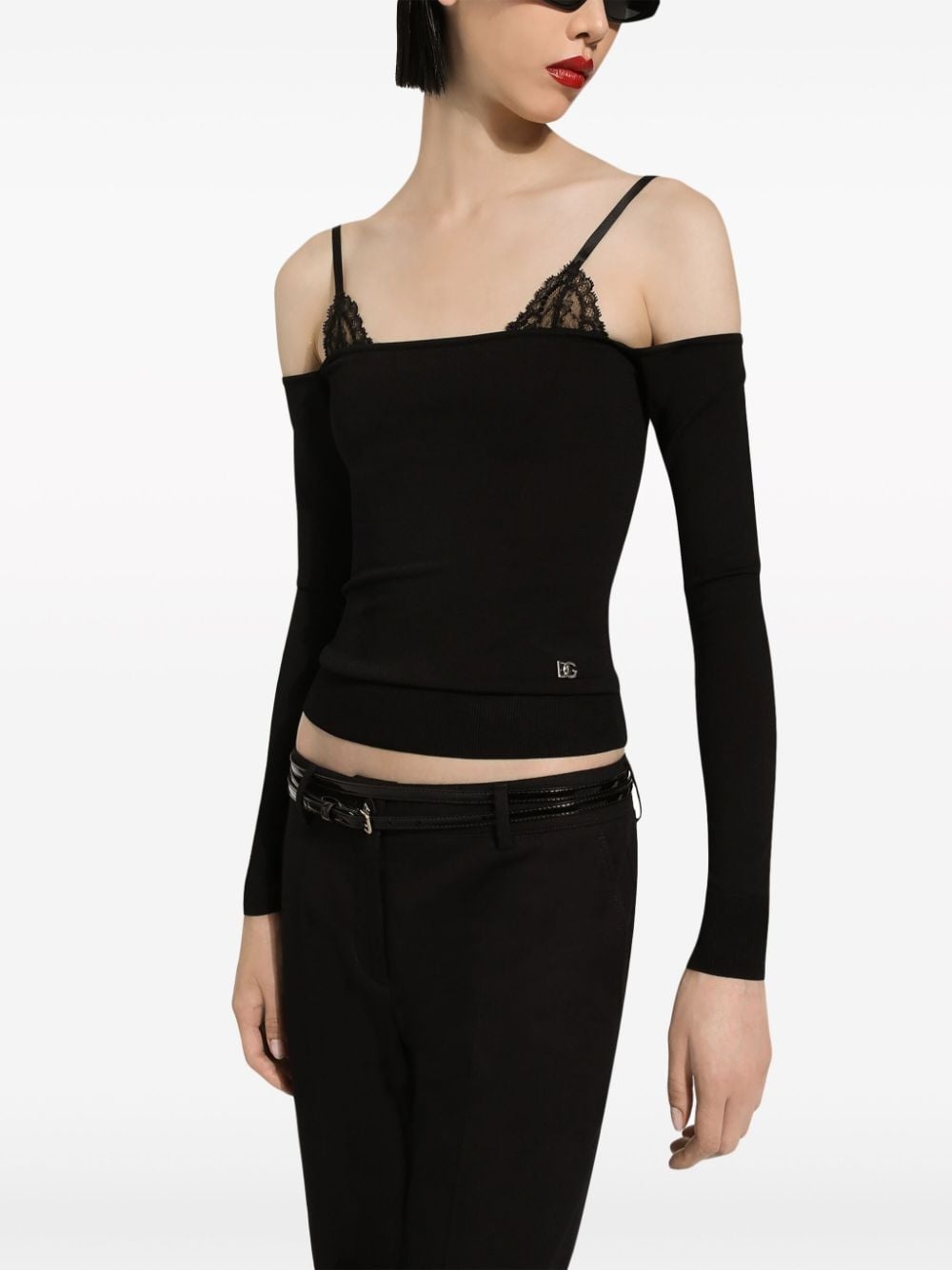 logo-plaque off-shoulder top - 5