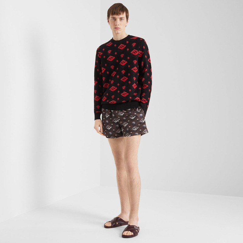 FENDI Black nylon shorts outlook