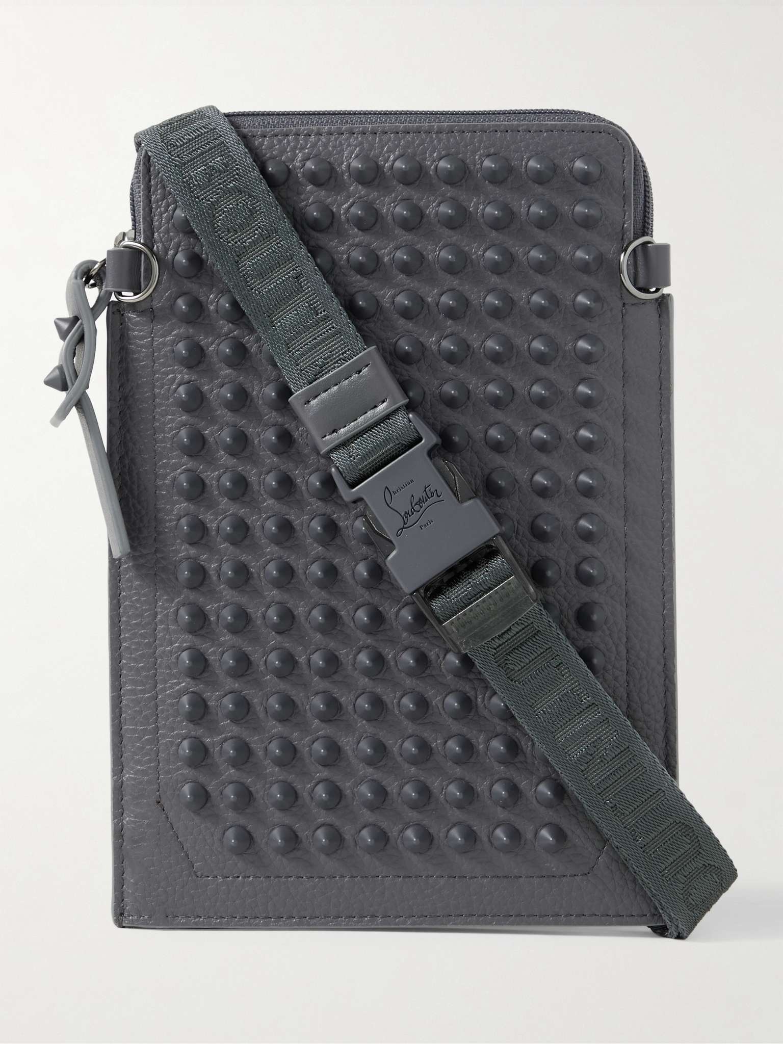 Studded Full-Grain Leather Messenger Bag - 1