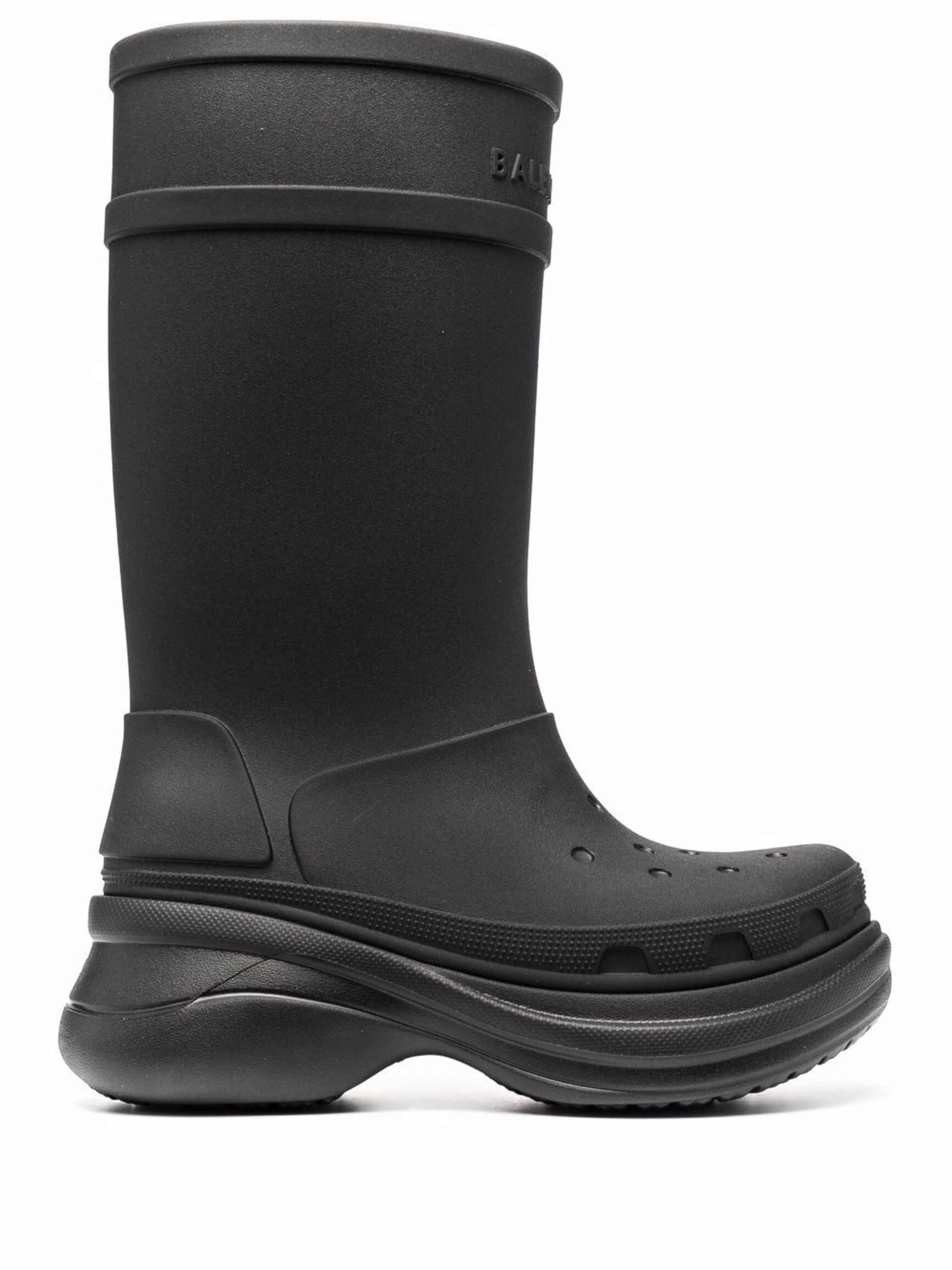 X Crocs Black Rain Boots - 1