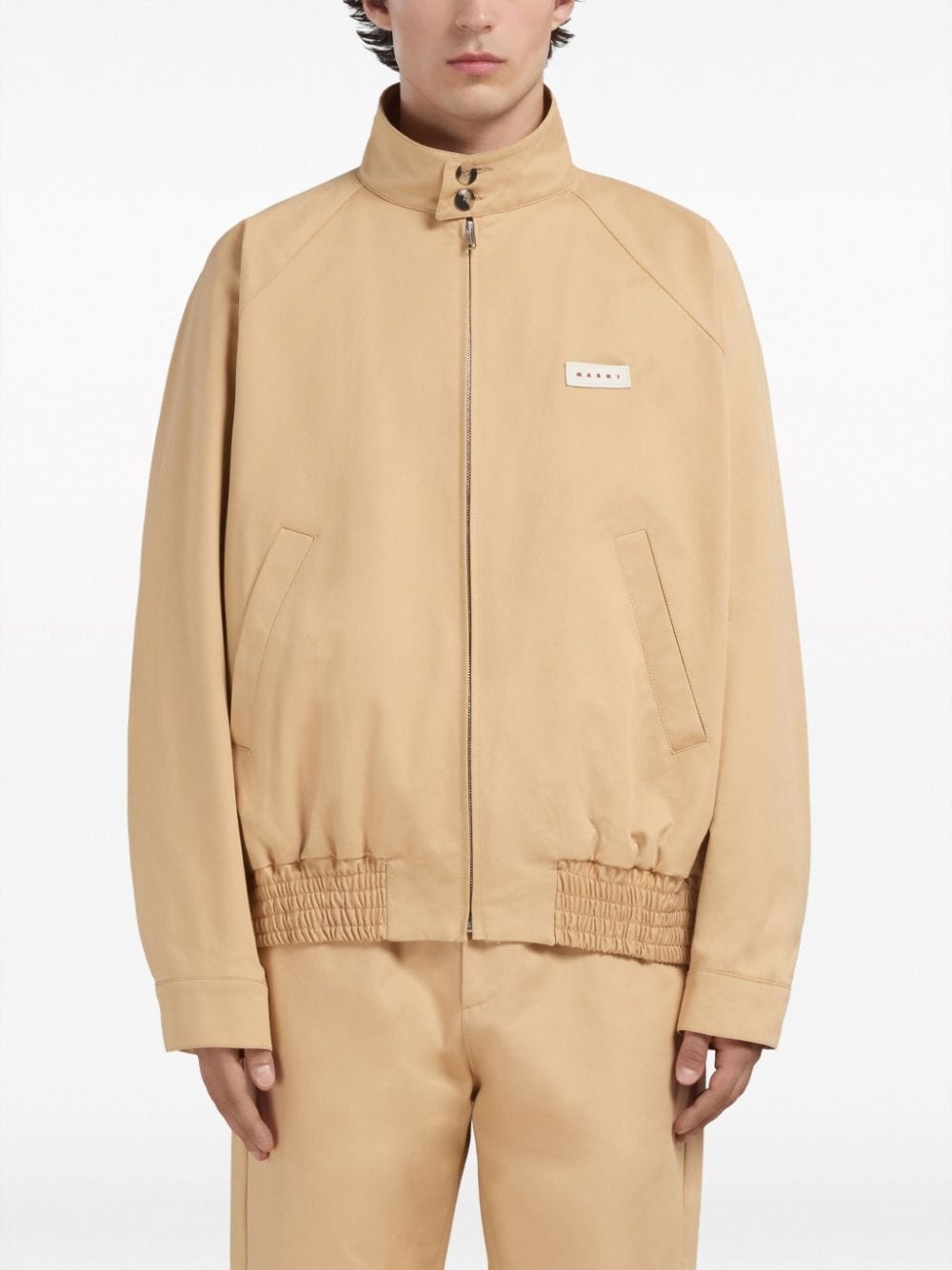logo-patch cotton bomber jacket - 3