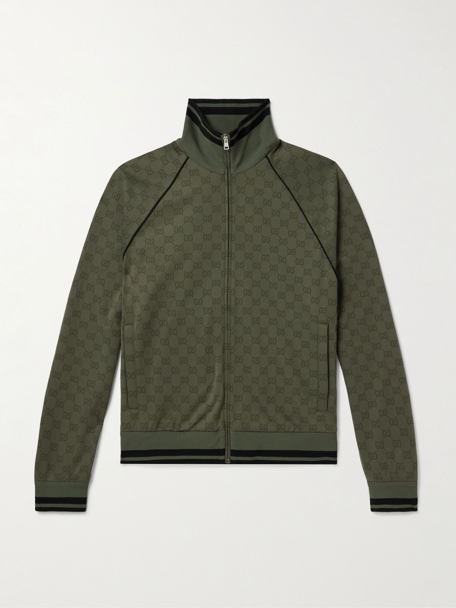 Logo-Jacquard Track Jacket Forest green - 1