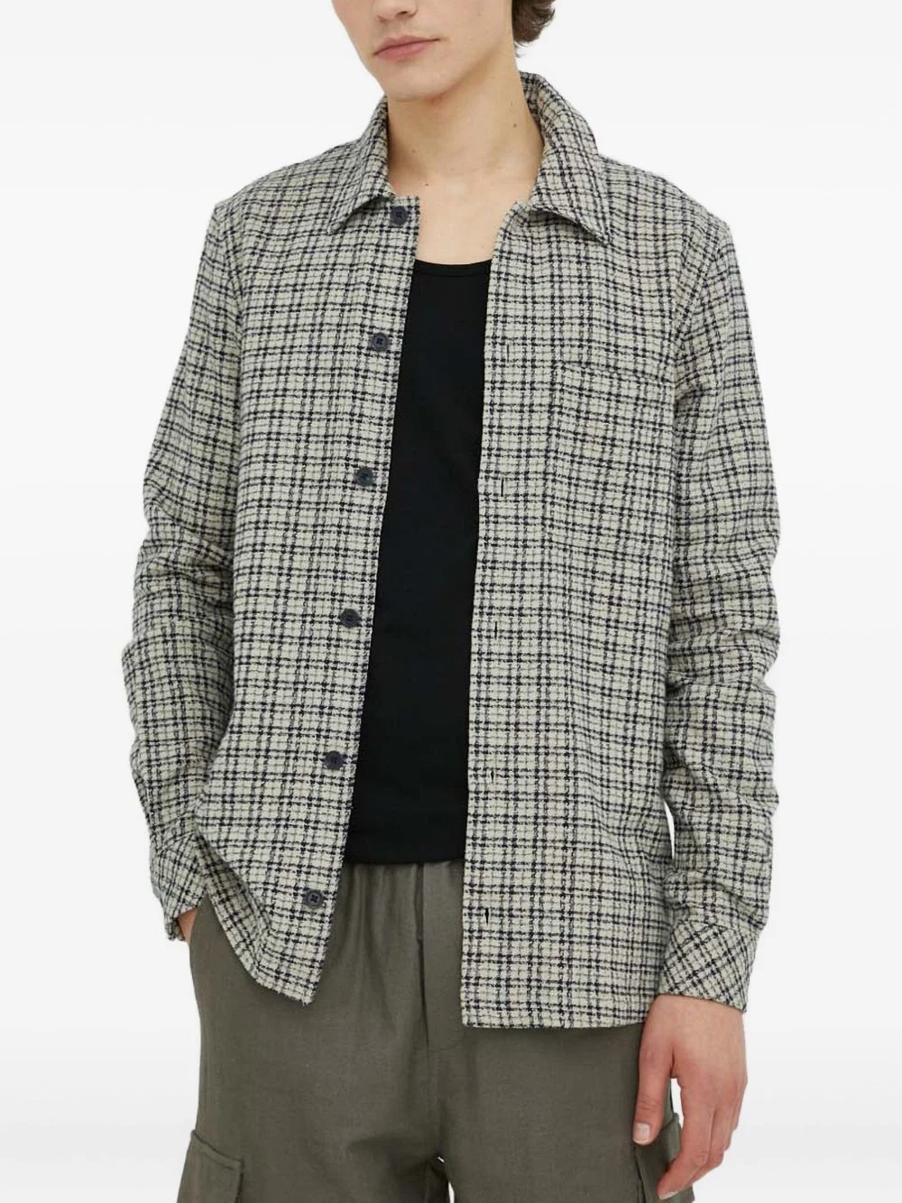 checked button shirt - 1