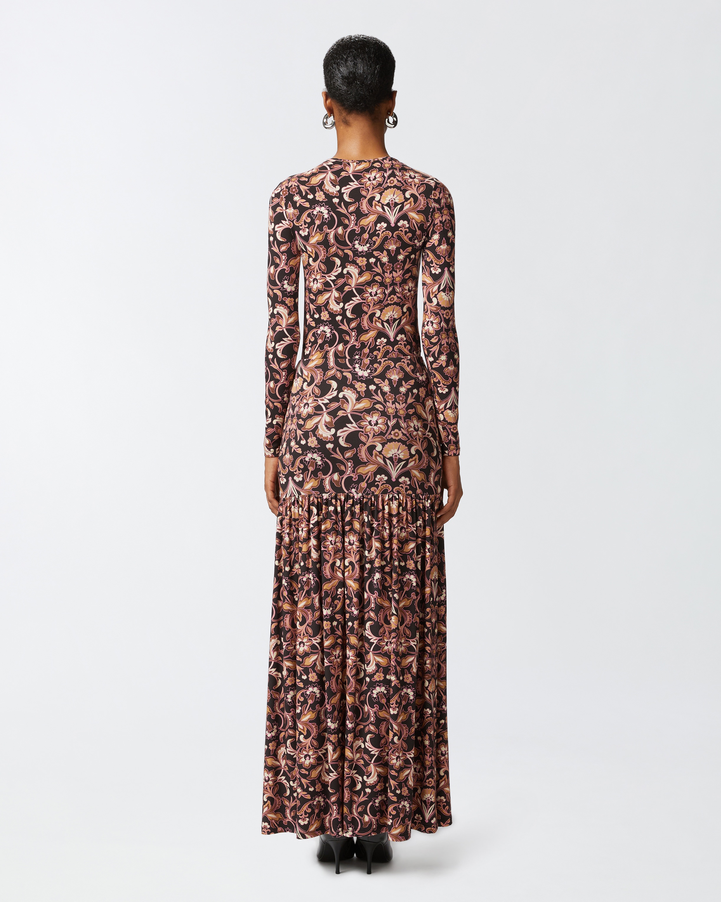 LONG FLORAL JERSEY SKIRT - 4