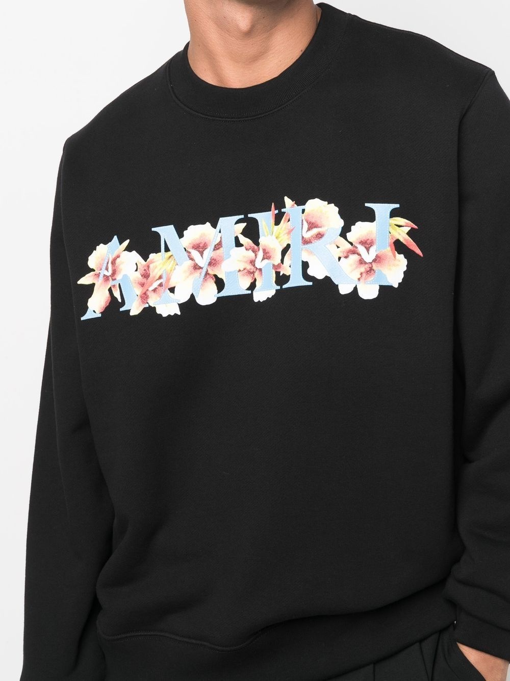 floral-logo print cotton sweatshirt - 5