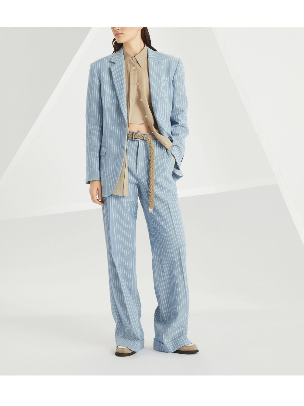 Monili-detail twill blazer - 2