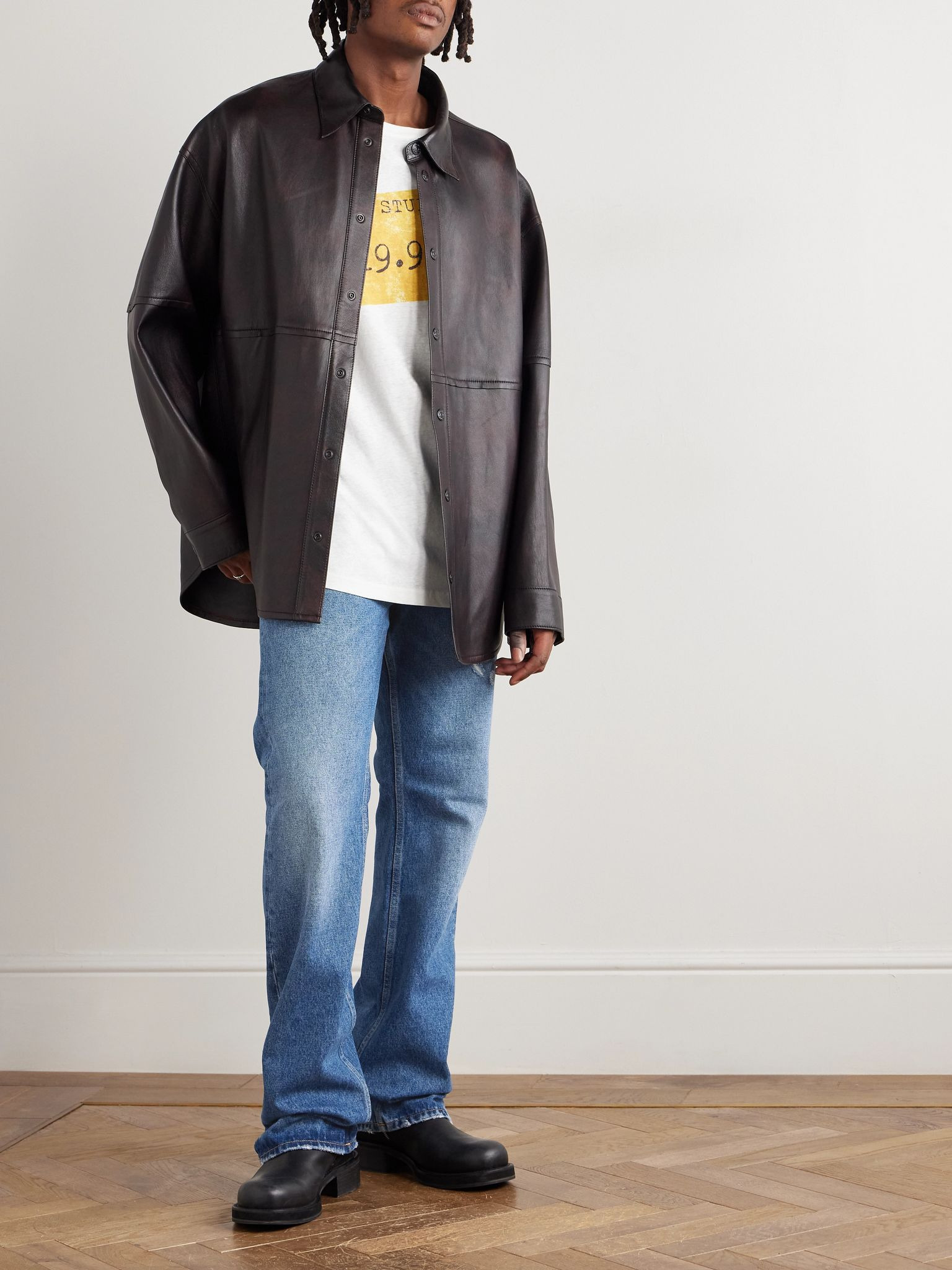 2010M Straight-Leg Distressed Jeans Blue - 2