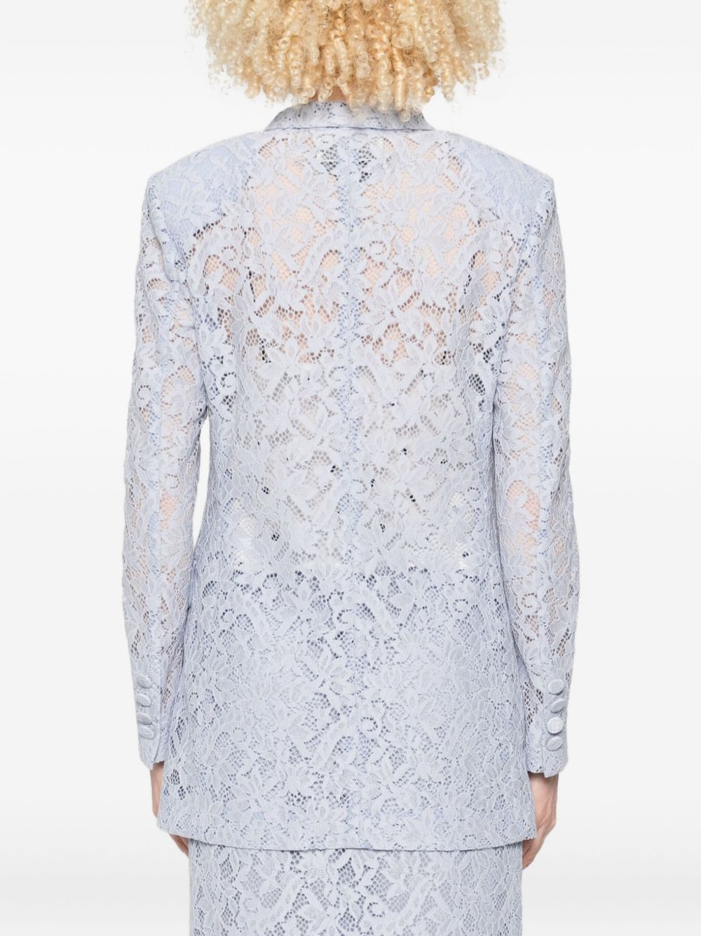 lace single-breasted blazer - 4