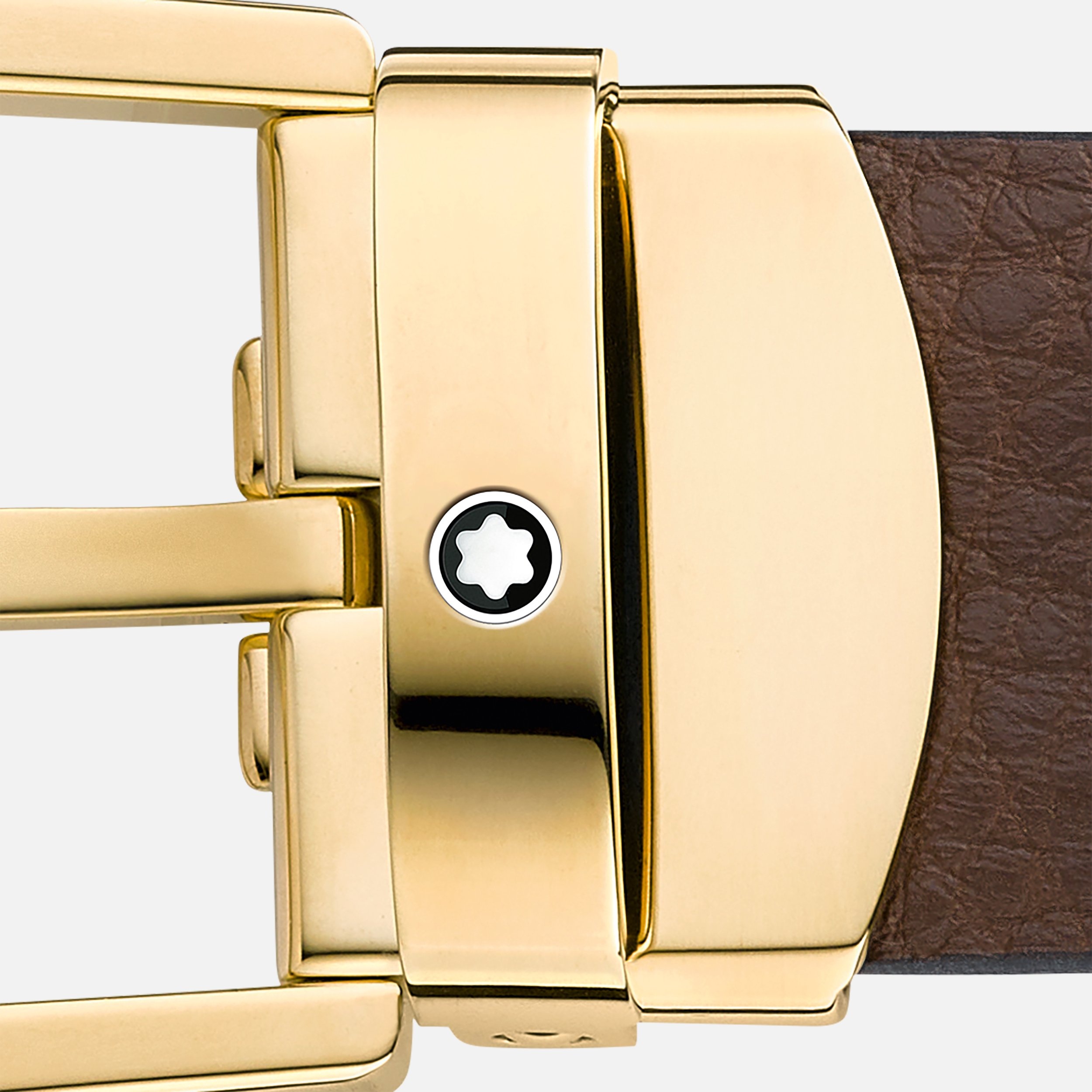 Montblanc Horseshoe buckle brown 30 mm leather belt