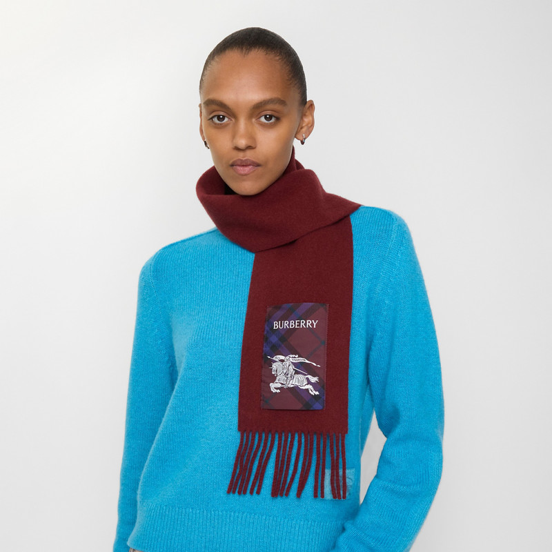 Burberry Check Label Cashmere Scarf outlook