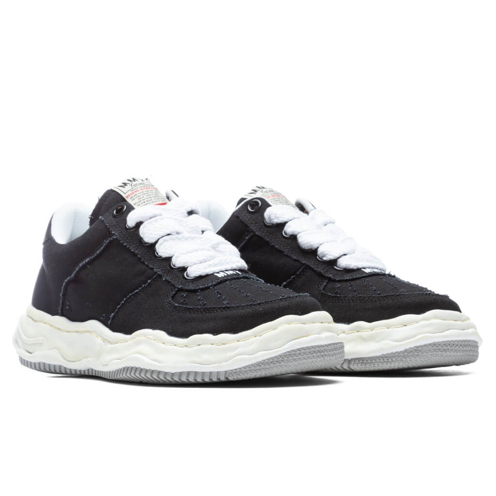 MAISON MIHARA YASUHIRO WAYNE LOW OG SOLE WASHED CANVAS SNEAKER - BLACK - 2