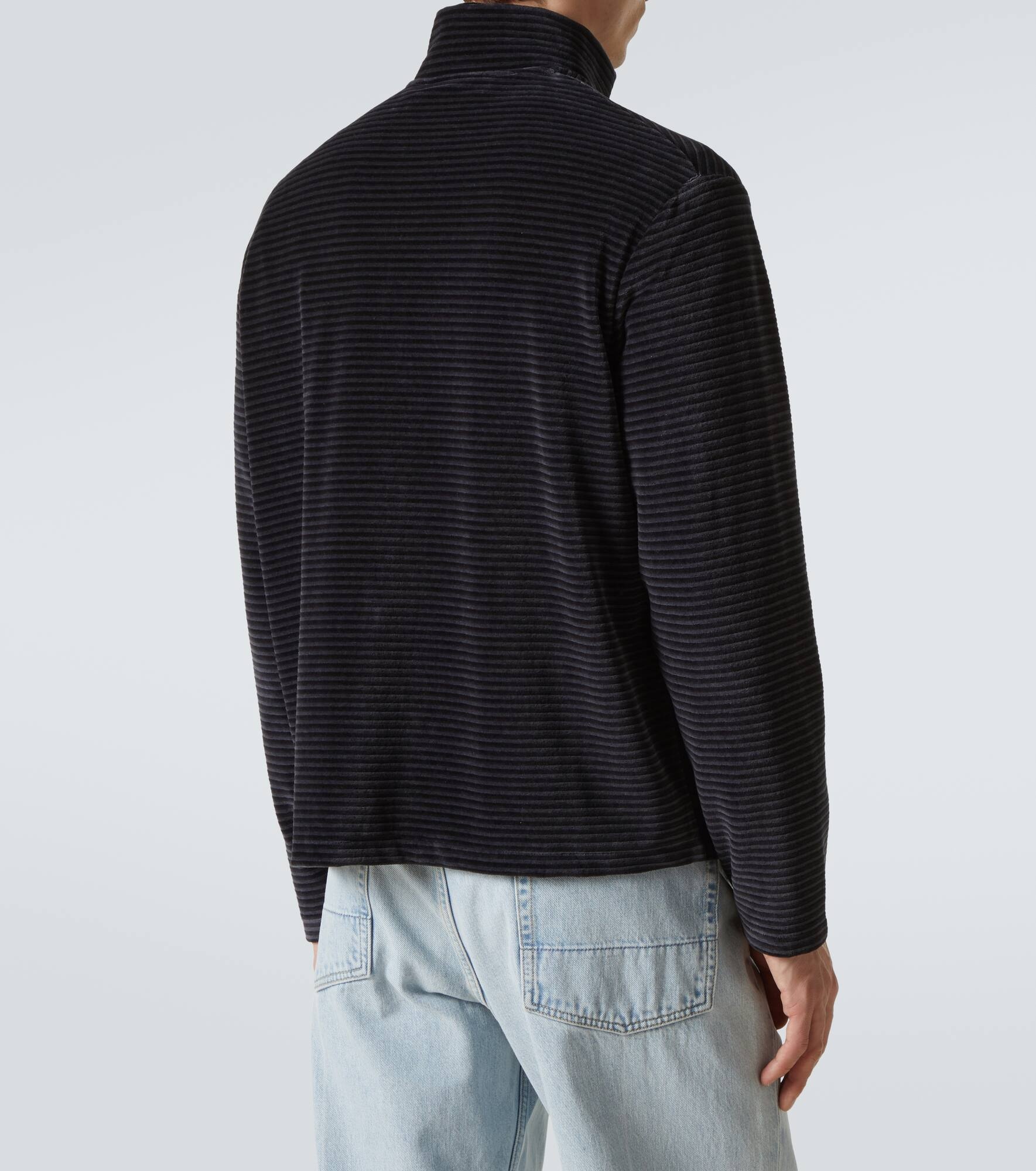 Shrunken striped cotton-blend track jacket - 4