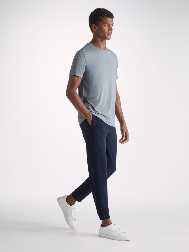 Derek Rose Men's Sweatpants Isaac Terry Cotton Navy outlook