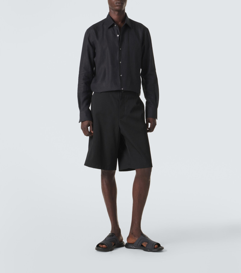Berluti Shadow leather-trimmed slides outlook