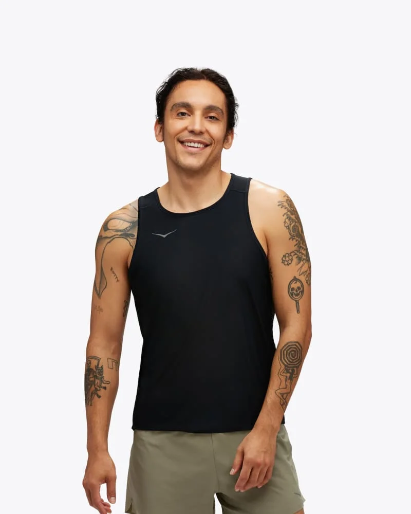 Men's Airolite Run Tank Top in Black - 1