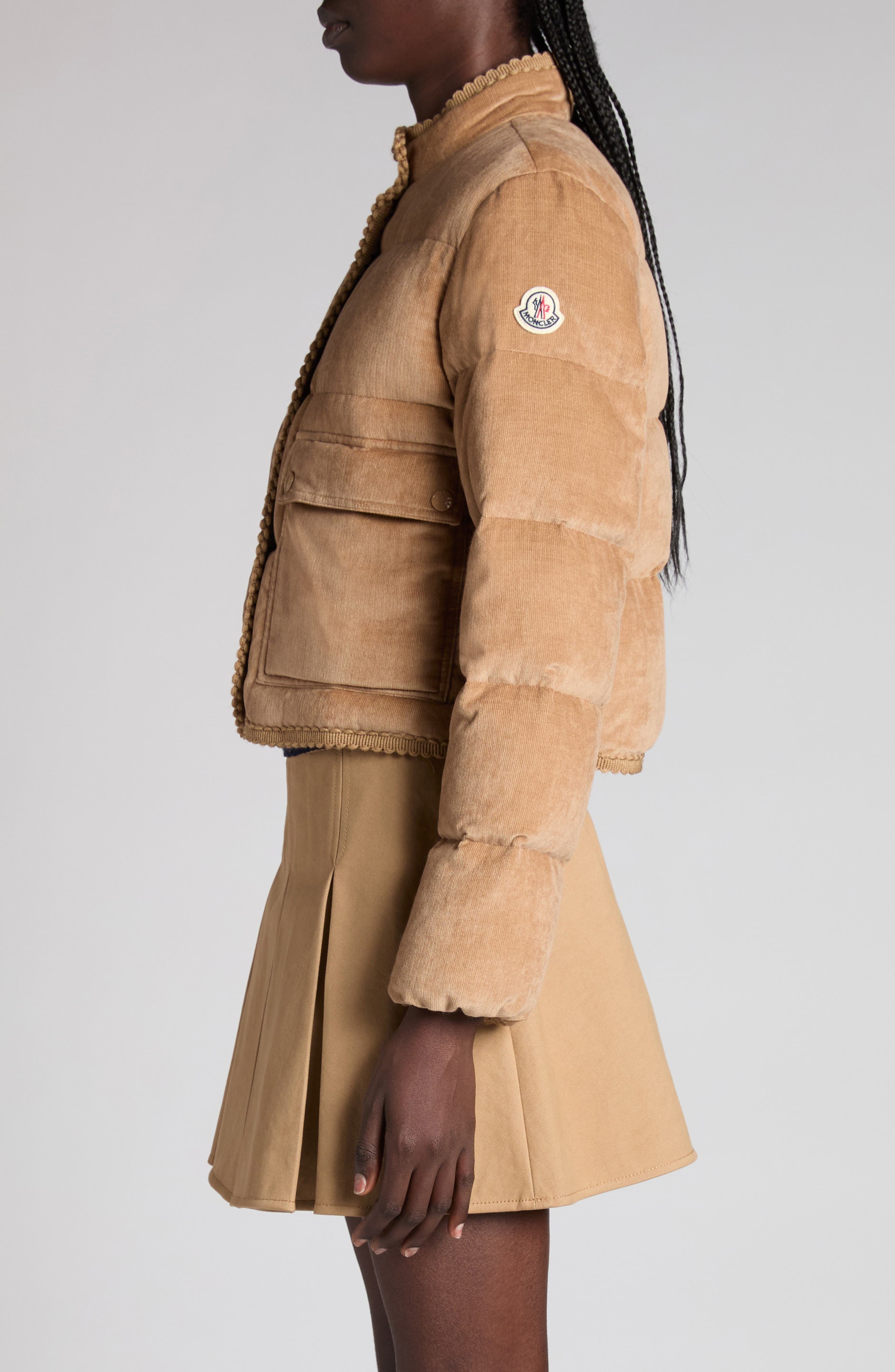 Moncler Essarts Down Corduroy Puffer Jacket in Camel at Nordstrom - 4
