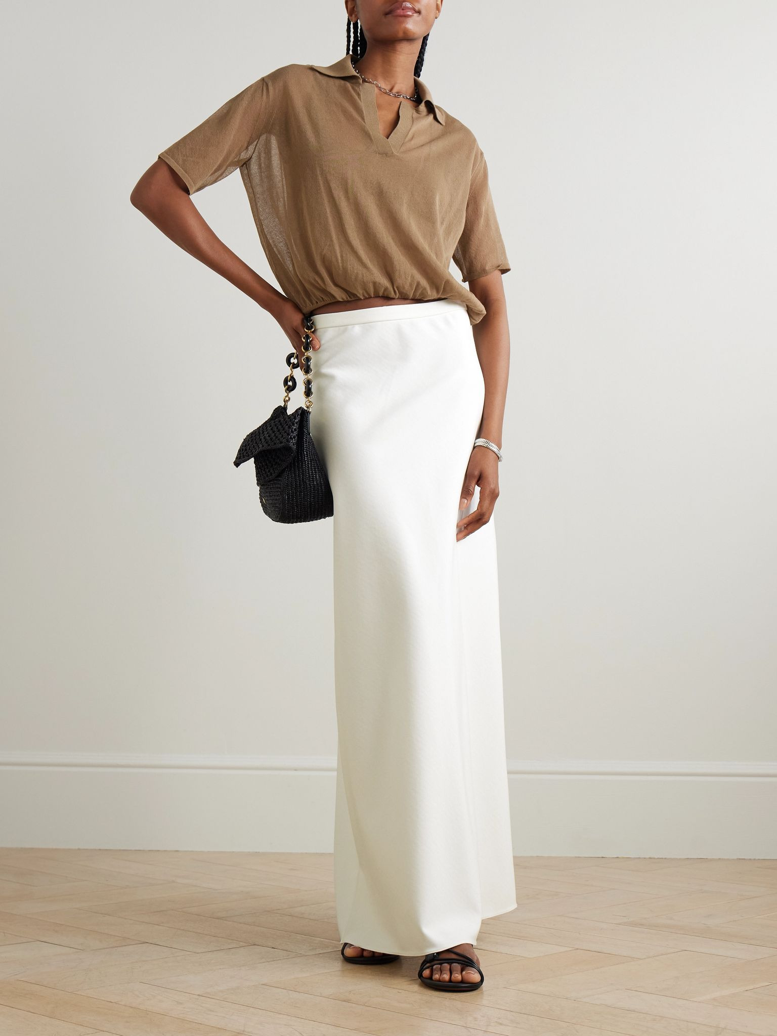 Vernice jersey maxi skirt White - 2